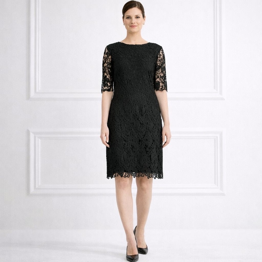 Marisa & Marie MADE IN ITALY 🇮🇹 Short Sleeve Lace Lined‎ Mini Dress Size XL